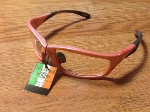 New crossfire protective eyewear safety glasses pearl pink clear lens 2254 for sale