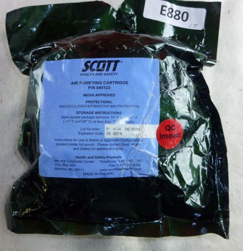 Scott Air Purifying Gas Mask Cartridge 045123 NBC NIOSH  EXP. 2014