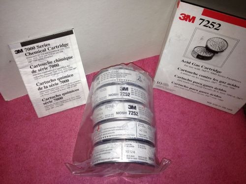 **NEW** LOT OF (5) 3M 7252 ACID GAS CARTRIDGES FOR USE WITH 3M 7000 SERIES  UNIT