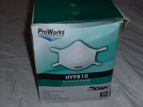 New! ProWorks HY9810 Disposable Particulate Respirator N95 Protection - 20 Masks