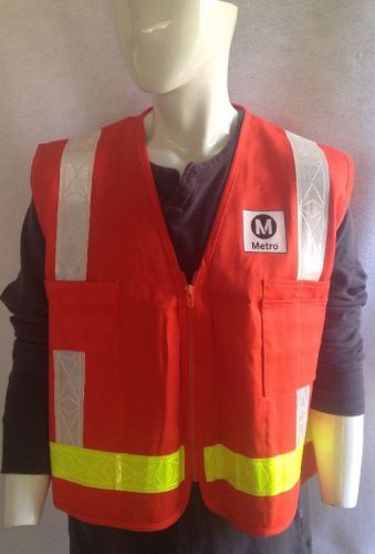 Orange Neon Reflector Safety Vest 100% Cotton Size 2 XL