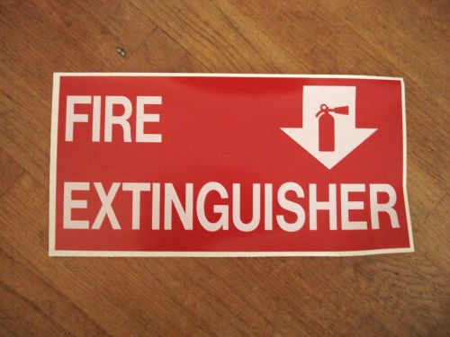 FIRE EXTINGUISHER - Vinyl Safety Sign - 12-in wide by 6-in tall