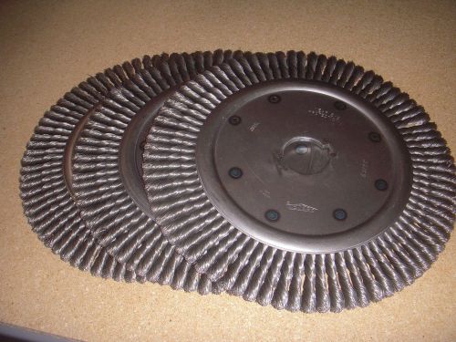Three Osborn 14 inch Knot Wire Wheel Brushes.  5000 RPM.  Part Number 26159
