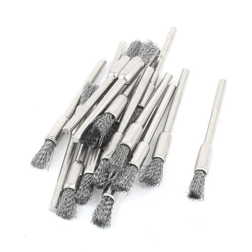 1/8&#034; Round Shank Gray Wire Pen Shaped Brushes Polishing Tool 16 Pcs