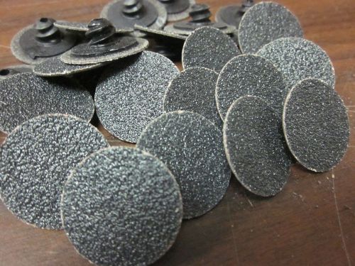 25pc 1&#034; 60 GRIT ROLOC COOKIE DISCS SILICON CARBIDE SANDING DISC ROLL LOCK TYPE R