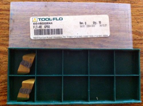 Tool Flo FLT-4R GP50 Carbide Threading Inserts PN 604600RN4 Quantity 2