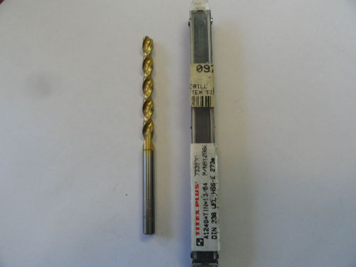 13/64&#034; Tin Coated Titex Plus Parabolic Jobbers Length Drill Bit