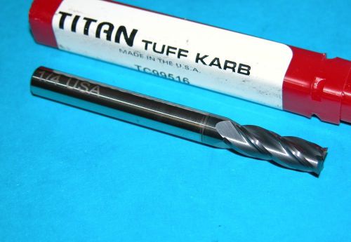 Titan 1/4&#034; carbide end mill 4f sq altin 1/4&#034; x 1/4&#034; x 3/4&#034; x 2-1/2&#034; (usa) for sale