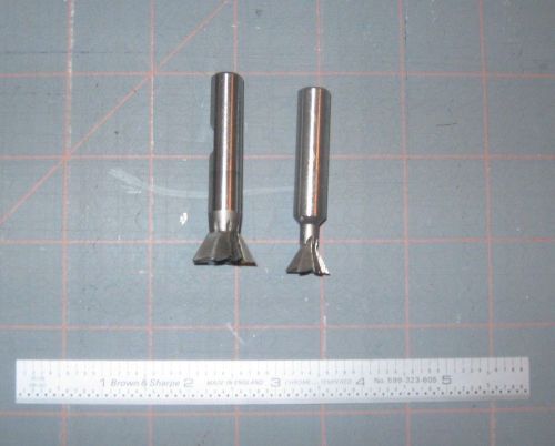 One 1/2&#034; 60 deg dovetail cutter, and one 3/4&#034; 60 degree dovetail cutter for sale