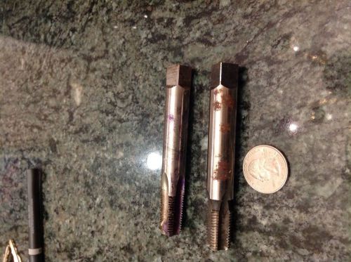 2 vintage used 1/4 npt pipe tap extra long machine shop plumbing threads hss for sale