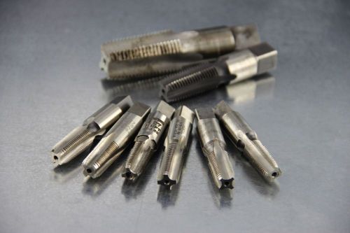 Pipe taps lot of 8 size 1/8&#034;-27, 1/4&#034;-18 &amp; 3/8&#034;-15 npt hertel france for sale