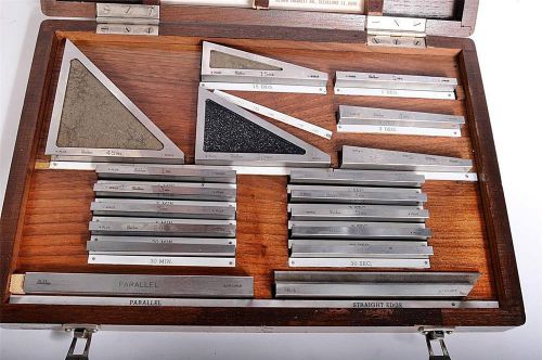 STARRETT/WEBBER STEEL ANGLE GAGE BLOCK SET MODEL AG13TR. COMPLETE. UNMARKED