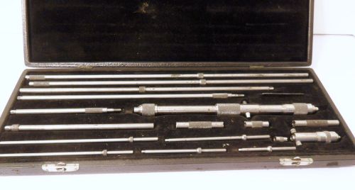 VINTAGE Starrett No. 124 Inside Micrometer Set - 3&#034; to 32&#034; - SOLID STEEL