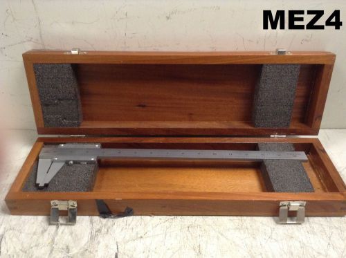 Brown &amp; Sharpe SS Vernier Caliper Model 582 Range is 0-14&#034; w/Wooden Case