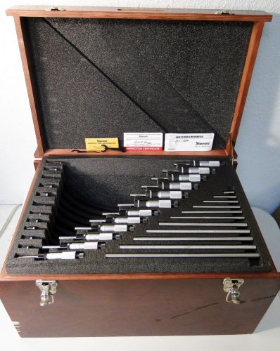 Starrett st436exrlz micrometer 0 - 12&#034; set .0001&#034; grad in custom wooden case for sale