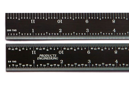 Blem costetic second pec 24&#034; rigid black 5r machinist ruler 1/64,1/32,1/10,1/100 for sale