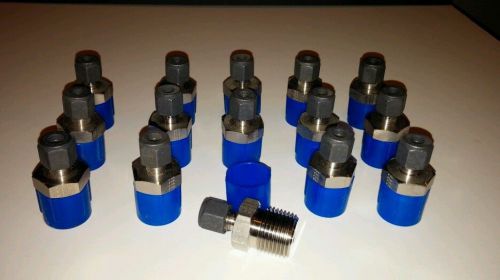 Parker SS PMI PC 1/2  3/4 male tube compression fittings
