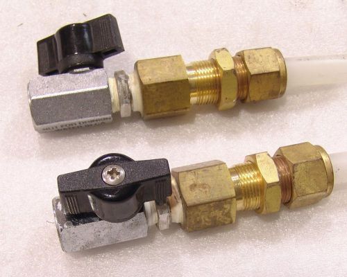 (2) Swagelok 1/2&#034; o.d. tube fittings with (2) 1/4&#034; SS ball valves used