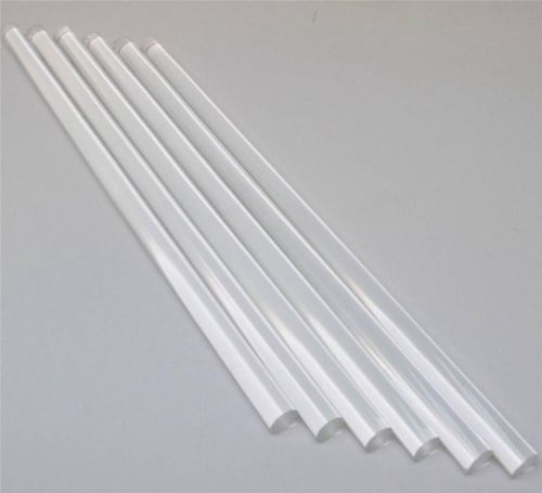 6 Pc Clear Acrylic Plexiglass Extruded Rod 1/2&#034; Diameter x 12&#034; Length