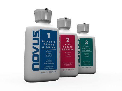 Novus plastic polish kit  2 oz clean &amp; remove scratches, glasses, headlights etc for sale