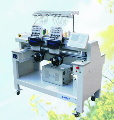 GEM-1202C - 2 Head, Cap embroidery machine with DaHao 5 inch, Daohao motor, auto