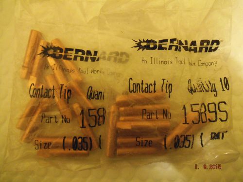 Bernard 1589s contact tip elliptical .035&#034; (0.9mm) x 1.5&#034; (38.1mm) 20 piece lot for sale