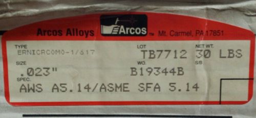 Arcos ernicrcomo-1/617 .023&#034; x 30lbs spool of welding wire for sale