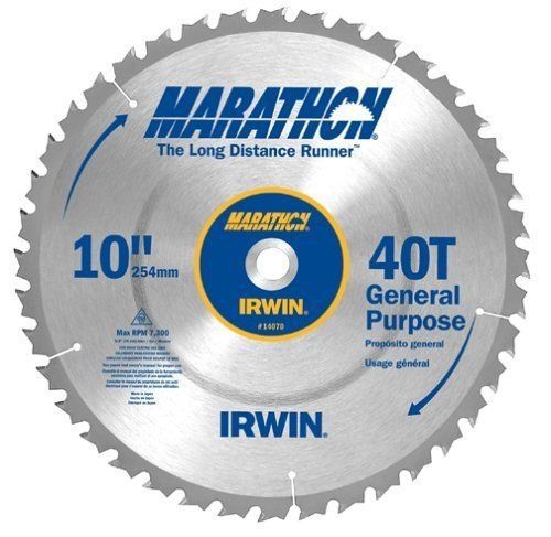 Irwin tools 24070 10-inch by 40 teeth miter or table saw blade, 5/8-inch arbor for sale