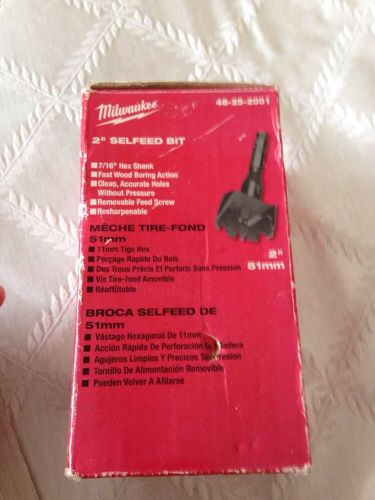 48-25-2001 milwaukee 2&#034; selfeed bit new in box 7/16&#034; hex shank for sale