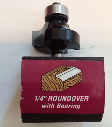 1/4&#034; roundover router bit 1/4&#034; shank c3 carbide tip with bearing woodwork. new! for sale