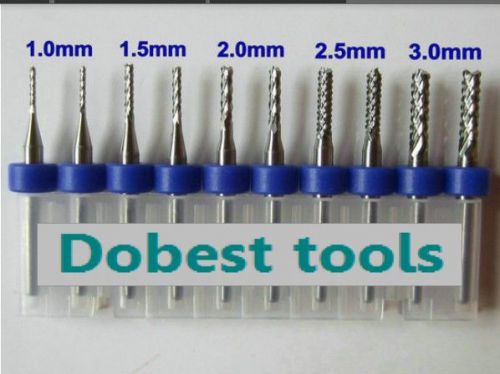 1.0mm, 1.5mm, 2.0mm, 2.5mm, 3.0mm mini pcb carbide tools, cnc cutting bits for sale