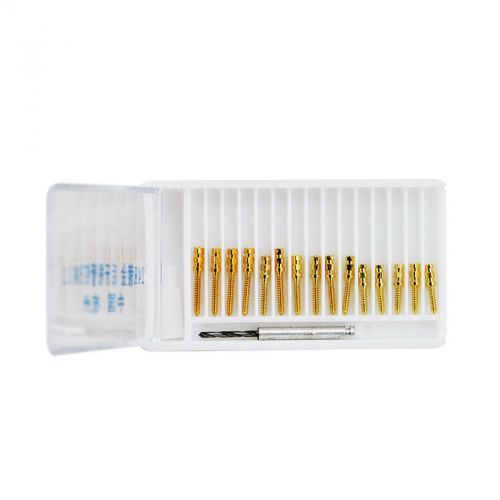 Hot 24K Gold Dental Screw Posts Drills Kits Refills Plated Tapered BM1.2