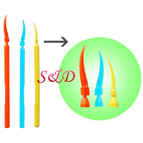 300pcs 3 color/3size dental supply long handle poly plastic wedges interdental for sale