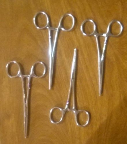 (4) Medical Surgical Kocher Hemostats Forcep Straight 6&#034; Clamps (Fast Free Ship)