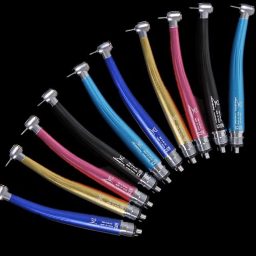 10pcs Push Button NSK Style Dental High Speed Handpiece 4Hole Type Rainbow Color