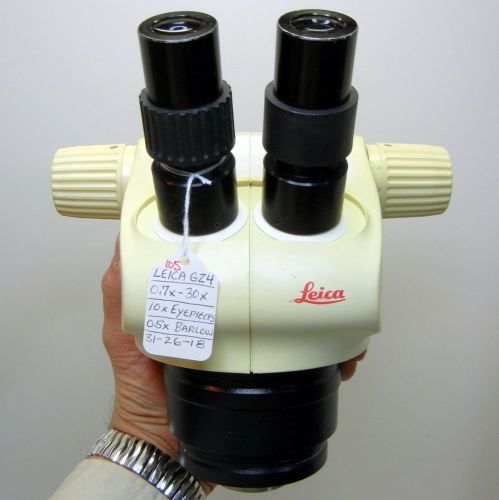 LEICA GZ4 Stereo Zoom Microscope, 10X WF, 30X Max Mag, 0.5X BARLOW LENS #105