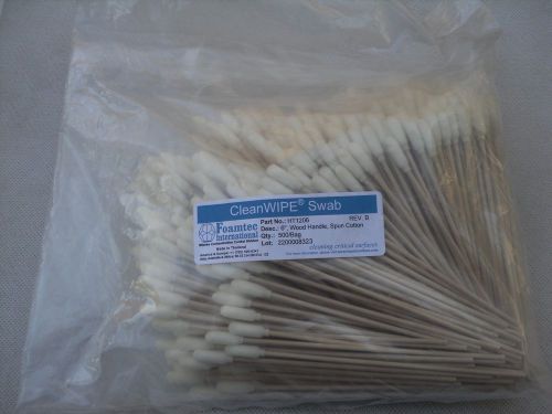 Swabs, cleanwipe swab, wooden handle, spun cotton, 500 swabs, 6 inches for sale