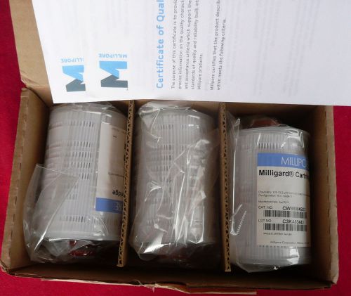 Three (3) new millipore milligard cartridge filters cwssn4s03 -- free shipping for sale