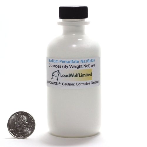 Sodium persulfate 98+% 6oz weight - fine powder in screw-top bottle fast - usa for sale
