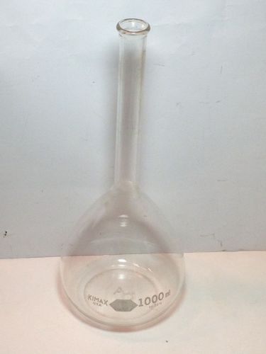 1000ML A46 CLASS A KIMAX USA TC 20C Volumetric Flask Vessel Beaker Lab Chemistry