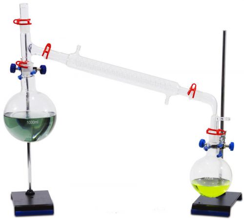 Complete vacuum distillation glassware kit - w/stands, clamps. fast shipping! for sale