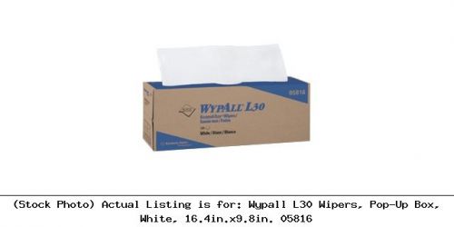 Wypall L30 Wipers, Pop-Up Box, White, 16.4in.x9.8in. 05816 Lab Safety Unit