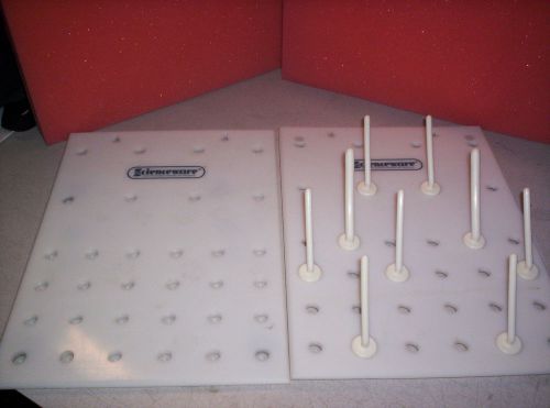 2 pcs scienceware lab tube dry rack, 24 position/each, w/9 insrt rods for sale