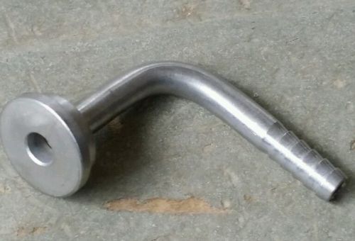90 degree  tail piece 1/4 in barbed to 1/2 nut stainless steel keg homebrew