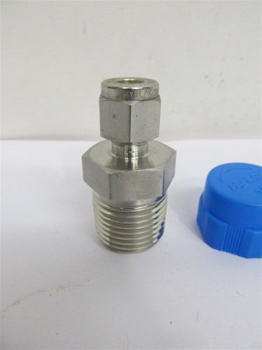 Hy-lok cmc 4-8n-s316, 1/2&#034; mnpt x 1/4&#034; compression a-lok 316ss connector for sale