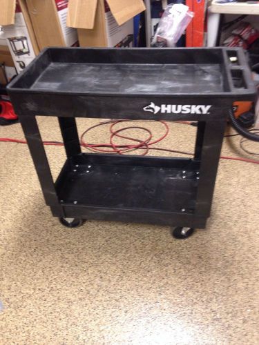 NEW Husky 300 Lb Load  2 Shelf Utility Cart, Black FREE SHIPPING!!!