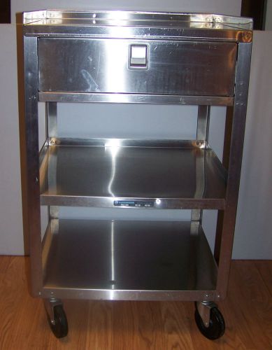 Lakeside 3 Tier Medical Restaurant Utility Stainless Cart Model #356 w/ Drawer