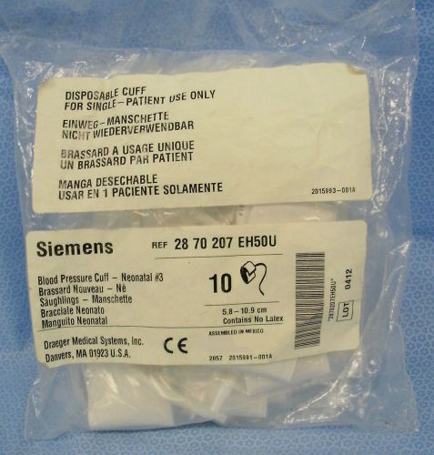 1 bag/10 drager/siemens disposable  blood pressure cuffs #28 70 207 eh50u for sale
