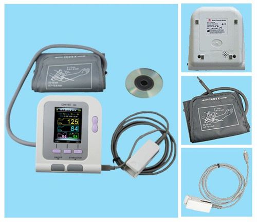 Digital automatic blood pressure monitor,free software,2.8&#034; color lcd,spo2 probe for sale