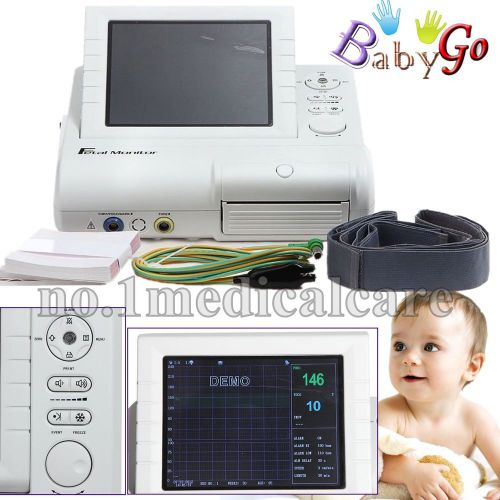 24 Hours real-time FHR TOCO Fetal Monitor, bulid in Printer,twins probe optional